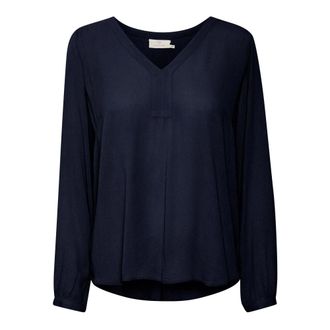 Kaffe Blusa a Maniche Lunghe Midnight Marine - - Blouses & Shirts - Donna - Blu - L
