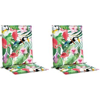 vidaXL Cojines Para Silla Con Respaldo Bajo 2 Uds Tela Multicolor Vidaxl