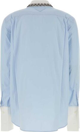 Prada Womens Light Blue Poplin Shirt Astro Exterior: Cotton Camicie