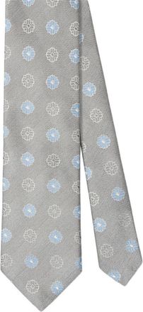 Robert Talbott Robert Blue Flower Jacquard Best of Class Necktie in Gray at Nordstrom, Size Large