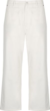 Moschino White Contrast Logo Patches Straight-Leg Jeans