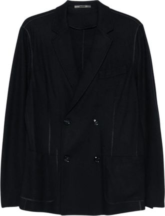 Giorgio Armani Kostuums, Heren, Blauw, M, Kasjmier, Icon Double-Breasted Jacket