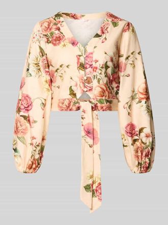 Guess Cropped Bluse aus Leinen-Viskose-Mix Modell SHIRLEY in Rosa, Gr&ouml;&szlig;e XL