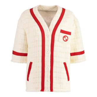 Gucci Truien & Vesten, Dames, Beige, S, Katoen, Blazer van katoenmix