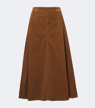 Polo Ralph Lauren Cotton corduroy midi skirt