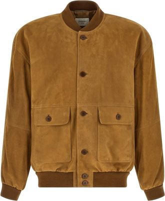 Saint Laurent Brown Solid Bomber Jackets