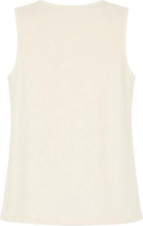Fabiana Filippi Tops, Dames, Wit, XS, Katoen, Ribgebreide Tanktop van Katoen