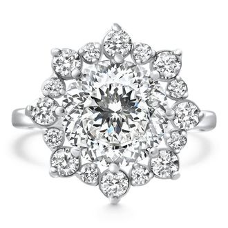 Pompeii3 Certified 4 3/4Ct Portuguese Diamond Engagement Ring 14k White Gold Lab Grown