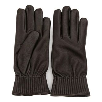 Orciani Bruine leren gehamerde handschoenen - Heren - Accessoires - Bruin - Maat: 8 IN Leer