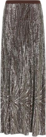 Paco Rabanne Lange Rok - Dames - Maxi Rokken - Bruin - S - Pailletten - Rokken
