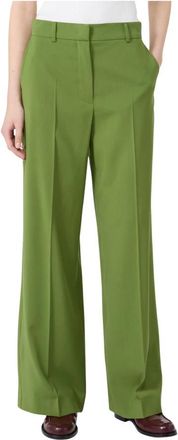 Max Mara Pantalon Visivo - Dames - Wijde Broeken - Groen - L - Broeken