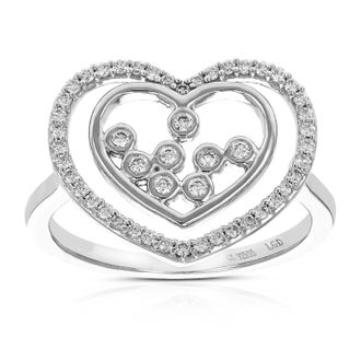 Vir Jewels 1/4 cttw Lab Grown Diamond Ring in Sterling Silver For Women