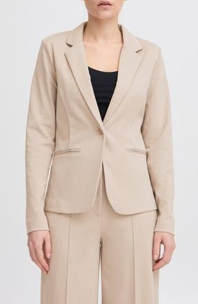 Ichi Regular Notch Lapel Ponte Blazer in Doeskin at Nordstrom Rack, Size X-Large