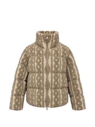 Herno Beige Jacquard Padded Canvas Down Jacket