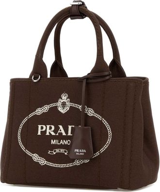 Prada Womens Brown Canvas Small Prada Jardini&atilde;&uml;re Handbag Cacao Borse A Mano Bag