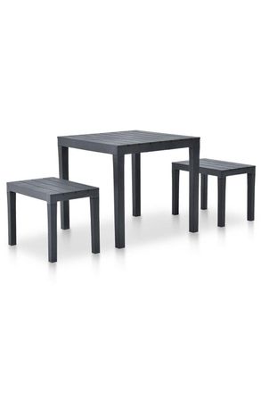 Outdoor Living The Timor 2 seat Bench & table set in Dark Grey