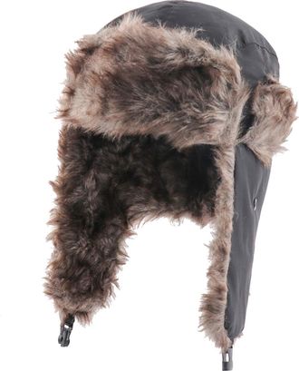 Generic Black Winter Hat,Ear Protection Windproof Cold Wind and Snow Cap,Trapper Hat with Ear Flaps Men Women,Hunter Hat,Warm Hat for Outdoor Skiing Skating C