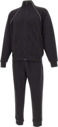 HUGO BOSS Tracksuit Set van katoenmix met contrasterende bies - Heren - Trainingspakken - Zwart - M - Katoen - Fitness