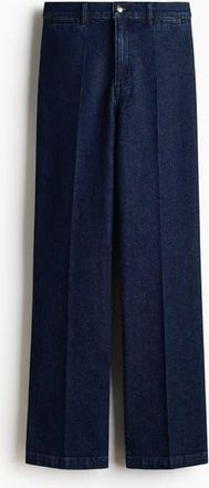 H&M Straight High Jeans in Dark Denim Blue at Nordstrom, Size 16