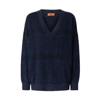 Missoni Dames, Truien, Blauw, Maat: M Zijde