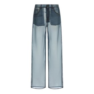 Haikure Bonnie Semi-transparent Silk Trousers - female - Haikure - Wide Trousers - Blue - W29 - Trousers