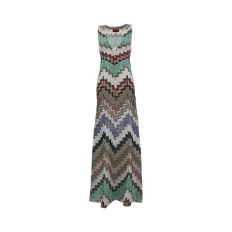 Missoni Maxi Dresses, female, Multicolor, Size: XS Snake-Pattern Viscose Lam&eacute; Gown