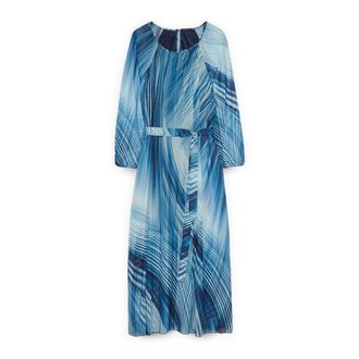 Fiorella Rubino Gedrukte Lange Jurk - Dames - Maxi kleedjes - Blauw - M - Polyester - Kleedjes
