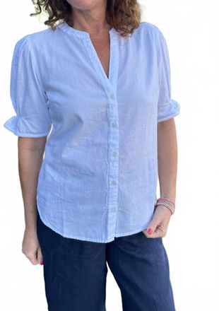Michael Stars Roxanne Button Down Blouse In White