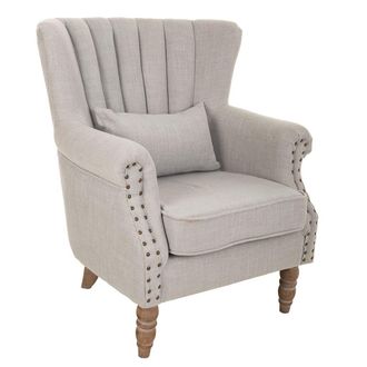 Wanderlust Deco Wanderlust Deco - Sill&oacute;n De Madera Tapizado Gris 73x59x43/87