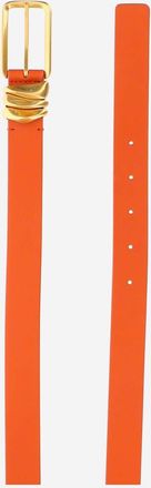 Bottega Veneta Womens Belt Metal Loops Orange Leather
