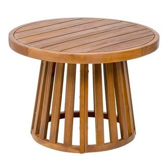Jonathan Y Designs Solanya 27.5 Modern Coastal Acacia Wood Indoor/Outdoor Pedestal Base Round Coffee Table in Natural at Nordstrom