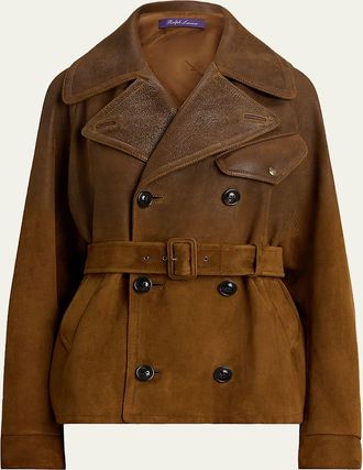Ralph Lauren Collection Eldridge Degrade Suede Leather Belted Moto Jacket