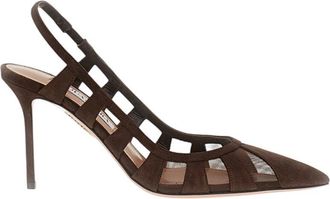 Aquazzura Dark Brown Pointed Toe Pumps