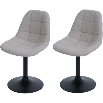 Hhg Lote De 2 Sillas De Comedor Hhg 842, Silla De Cocina Silla Giratoria, Acero Mvg Tela/textil Boucl&eacute; (450g/m&sup2;), Topo