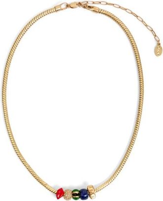 Clare Vivier Bien Bead Pendant Necklace in Gold Multi at Nordstrom