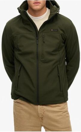 Superdry Hooded Zip Blazer with Front Pockets - Heren - Windbreakers - Groen - S - Polyester - Fitness