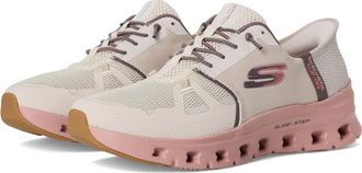 Skechers Womens Glide-Step Pro Slip-On Sneakers, Taupe Mesh/Multi Trim, 4.5 UK