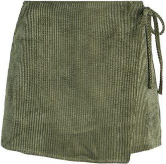 8 by YOOX ORGANIC COTTON CORDUROY WRAP MINI SKIRT