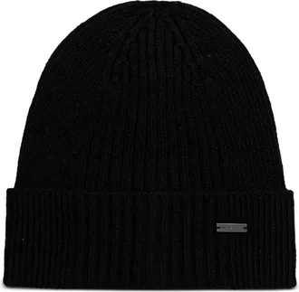 Michael Kors logo-plaque beanie hat - men - Fabric - One Size - Black