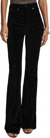 Veronica Beard Beverly Velvet Skinny Flare Pants In Black