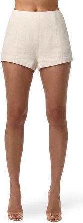 Naked Wardrobe San Tropez High Waist Shorts in Cream at Nordstrom, Size X-Large