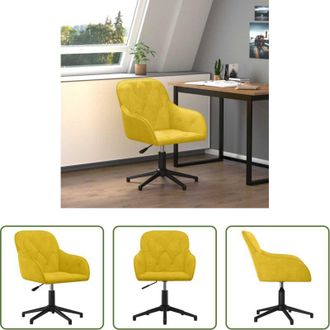 vidaXL vidaXL Sedia da ufficio gialla - Sedia da Ufficio Girevole Gialla in Velluto