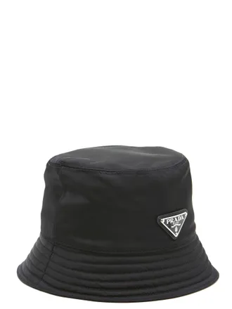 Prada Nylon with Triangle Logo Bucket Hat - Black