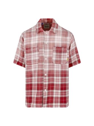 Gallery Dept. Short-Sleeve Plaid Shirt With Button-Down Front And Chest Pockets