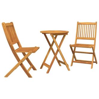 Berkfield Home 3-Piece Garden Bistro Set in Solid Acacia Wood in Brown