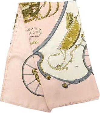 Herm&egrave;s Pre-owned The Springs Scarf - Dames - Vintage Accessoires - Roze - ONE Size - Vintage