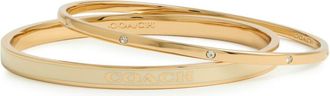 Coach Logo Enamelled Bangle - set of two - Cream - One Size