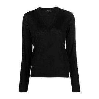 Seventy Lichte V-hals Trui van Wol - Dames - V-hals truien - Zwart - S - Wol - Truien & Vesten