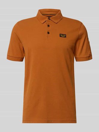PME Legend Slim Fit Poloshirt mit Logo-Patch in Orange, Gr&ouml;&szlig;e XXXL
