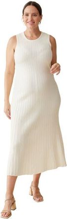 Ingrid & Isabel The Paris Maternity Ribbed Sweater Midi Dress in Ivory at Nordstrom, Size X-Small
